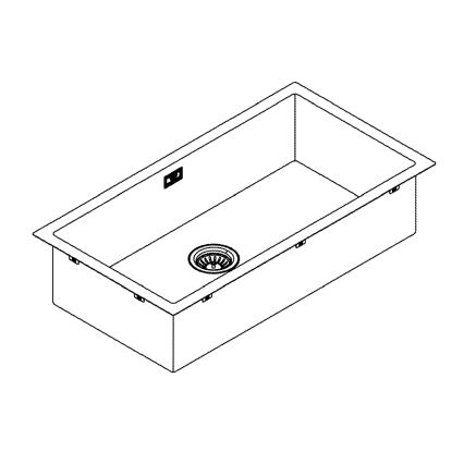 GROHE 31580SD1 - Fregadero de cocina K700 864 × 464 mm acero inoxidable
