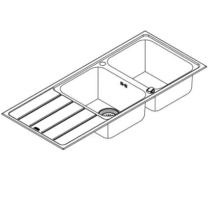 GROHE 31588SD1 - Fregadero K500 1160 × 500 mm acero inoxidable