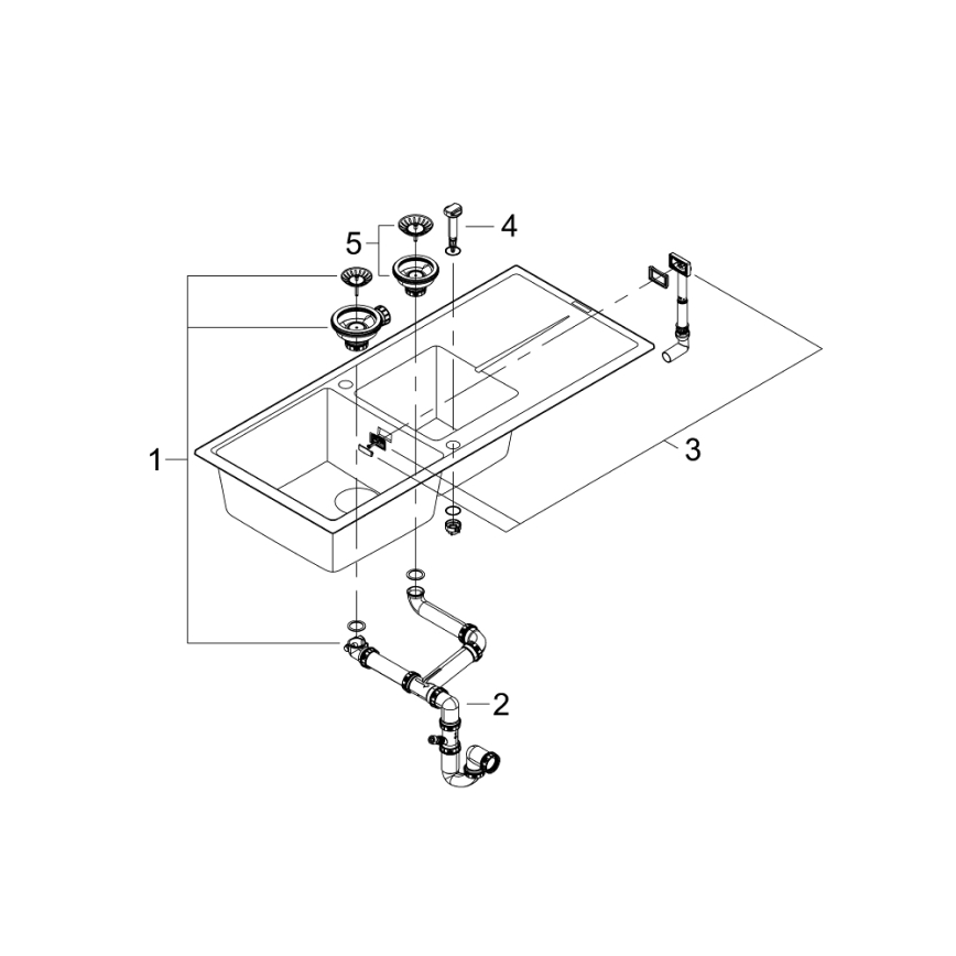 GROHE 31643AP0 - Fregadero de composite K400 1160 × 500 mm negro