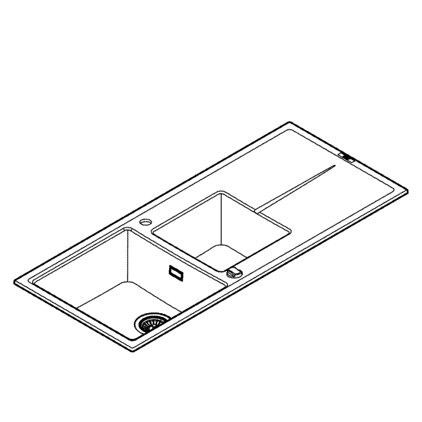 GROHE 31643AP0 - Fregadero de composite K400 1160 × 500 mm negro