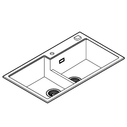 GROHE 31649AP0 - Fregadero de material compuesto K500 860 × 500 mm negro
