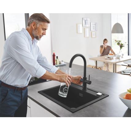 GROHE 31651AP0 - Fregadero de material compuesto K700 560 × 510 mm negro
