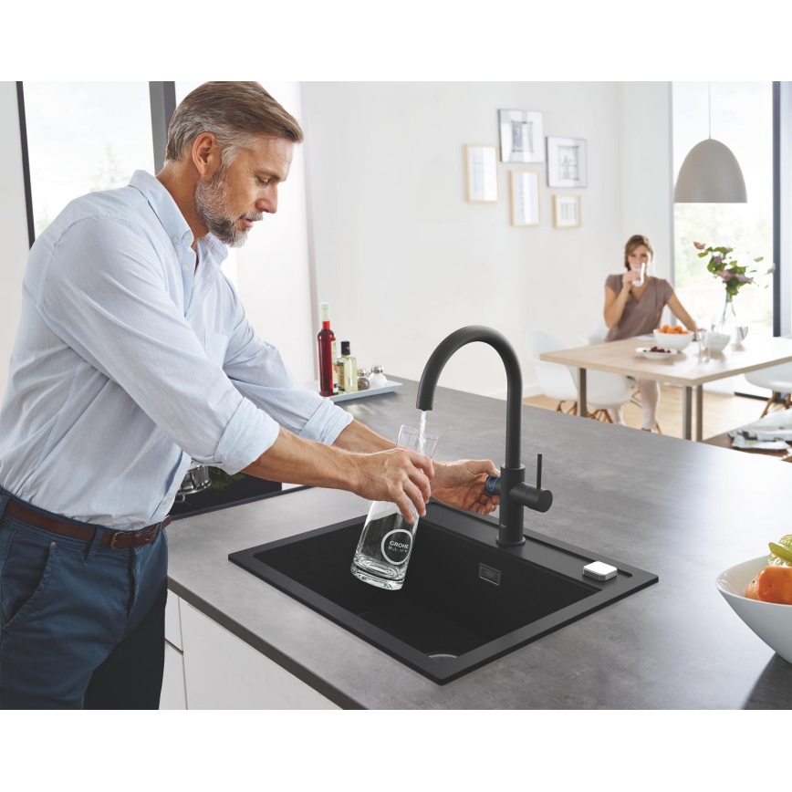 GROHE 31651AP0 - Fregadero de material compuesto K700 560 × 510 mm negro