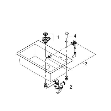 GROHE 31652AP0 - Fregadero de composite K700 780 × 510 mm negro