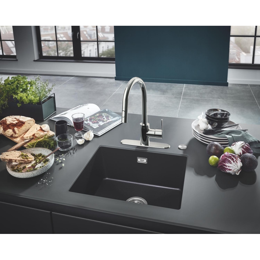 GROHE 31654AP0 - Fregadero de material compuesto K700U 533 × 457 mm negro