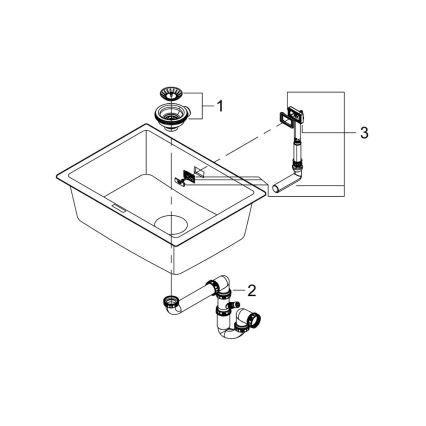 GROHE 31655AP0 - Fregadero de composite K700U 610 × 460 mm, negro