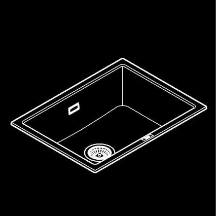 GROHE 31655AP0 - Fregadero de composite K700U 610 × 460 mm, negro