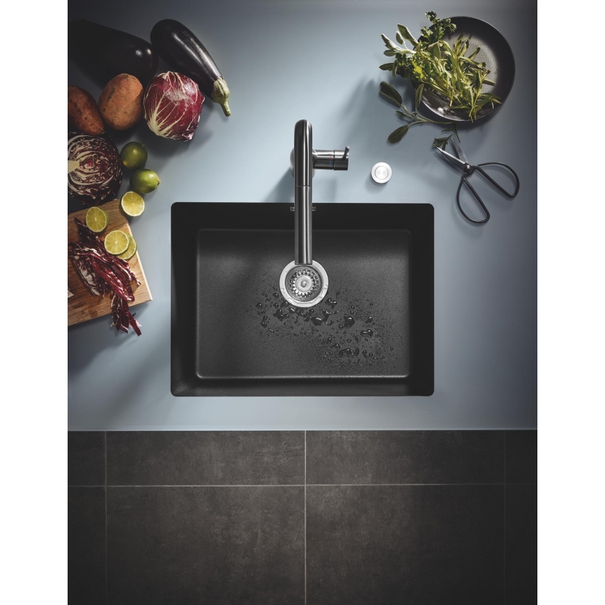 GROHE 31655AP0 - Fregadero de composite K700U 610 × 460 mm, negro