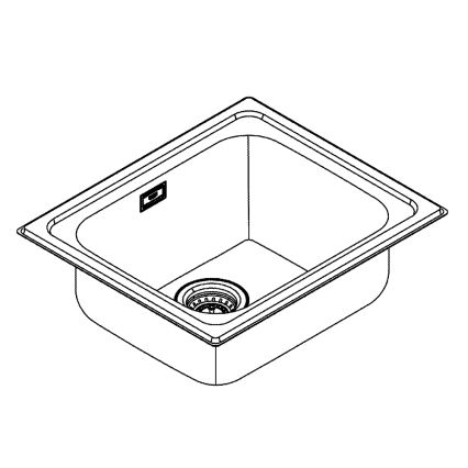 GROHE 31719SD0 - Fregadero de cocina K200 533 × 457 mm acero inoxidable