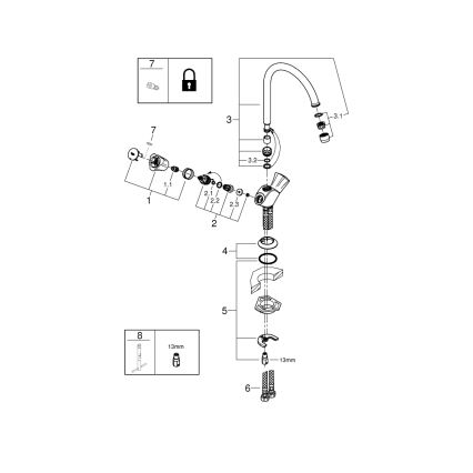 GROHE 31831001 - Grifo para fregadero COSTA L, cromo brillante