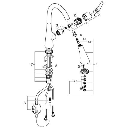 GROHE 32294DC2 - Grifo para fregadero ZEDRA de acero inoxidable