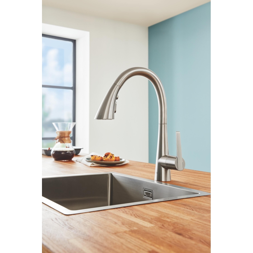 GROHE 32294DC2 - Grifo para fregadero ZEDRA de acero inoxidable