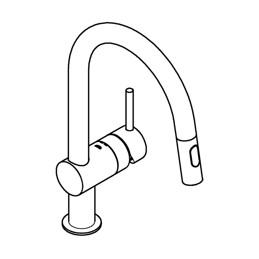 GROHE 32321GN2 - Grifo de fregadero EUROCUBE en acabado dorado