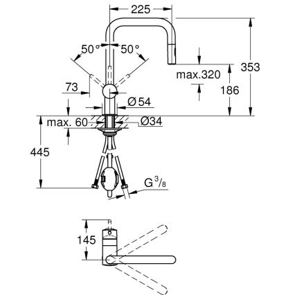 GROHE 32322002 - Grifo para fregadero A, cromo brillante
