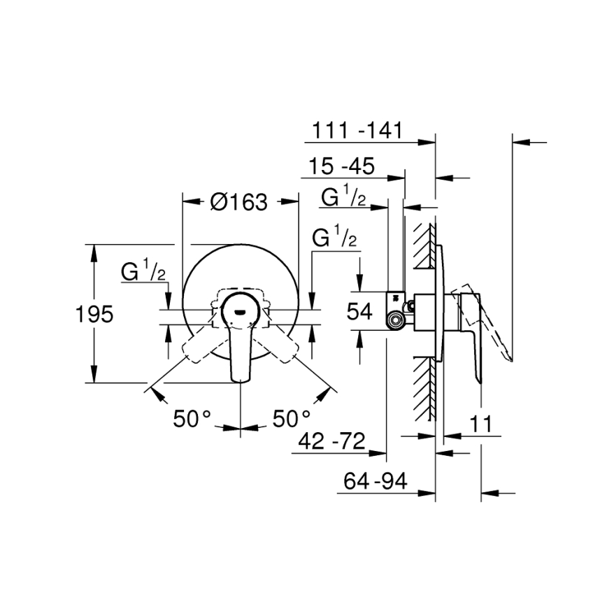 GROHE 32590002 - Mezclador de ducha START, acabado cromo brillante