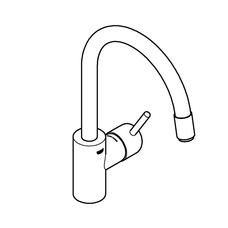 GROHE 32663003 - Grifo monomando para fregadero CONCETTO 360 mm cromo brillante