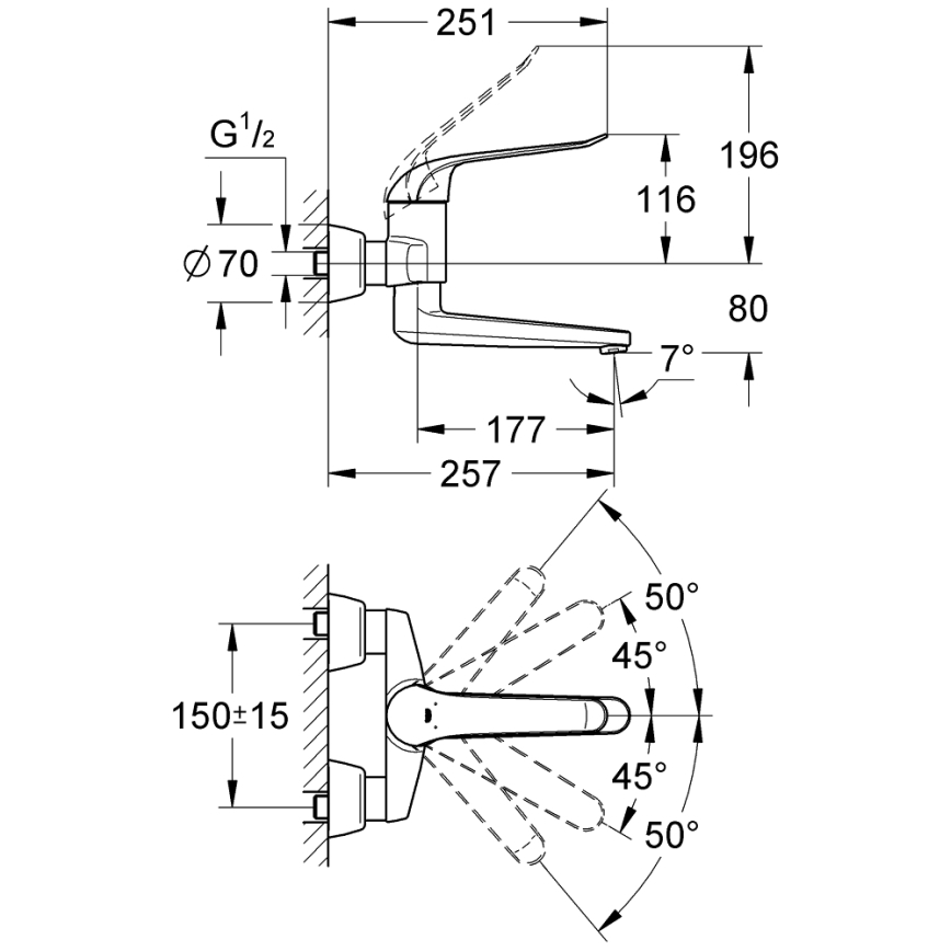 GROHE 32773000 - Grifo de lavabo EUROECO SPECIAL 257 mm, acabado cromado brillante