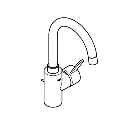 GROHE 32830001 - Grifo monomando para lavabo EUROSMART COSMOPOLITAN, tamaño L, cromado