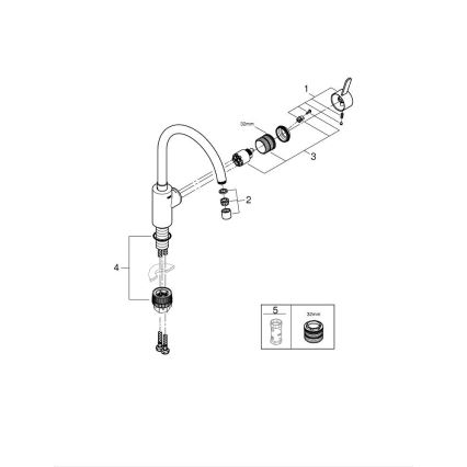 GROHE 32843002 - Grifo para fregadero EUROSMART COSMOPOLITAN cromo brillante