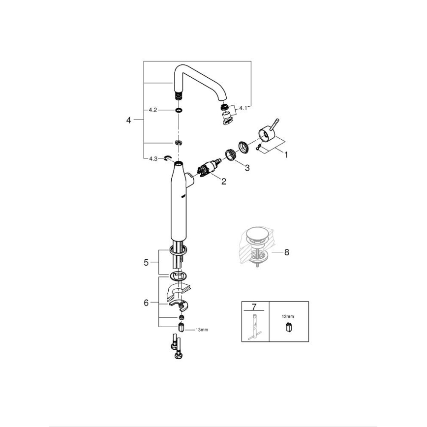 GROHE 32901001 - Grifo para lavabo ESSENCE tamaño XL cromo brillante