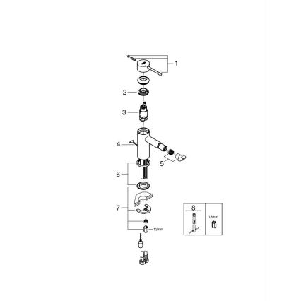 GROHE 32934001 - Grifo para bidé ESSENCE DN 15, cromo brillante