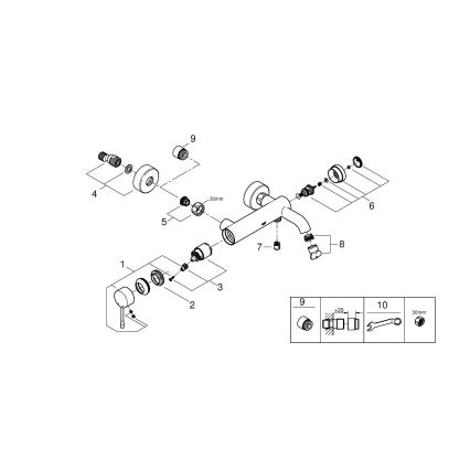GROHE 33624DL1 - Grifo de bañera ESSENCE 193 mm, acabado en bronce