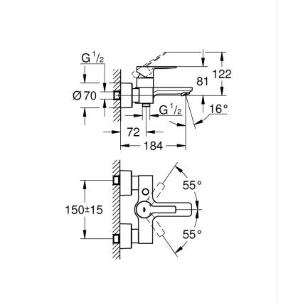 GROHE 33849001 - Grifo monomando para bañera LINEARE DN 15, cromo brillante