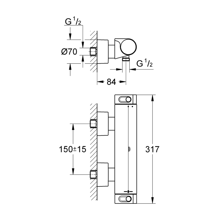 GROHE 34169001 - Mezclador termostático para ducha GROHTHERM 2000 DN 15 cromado