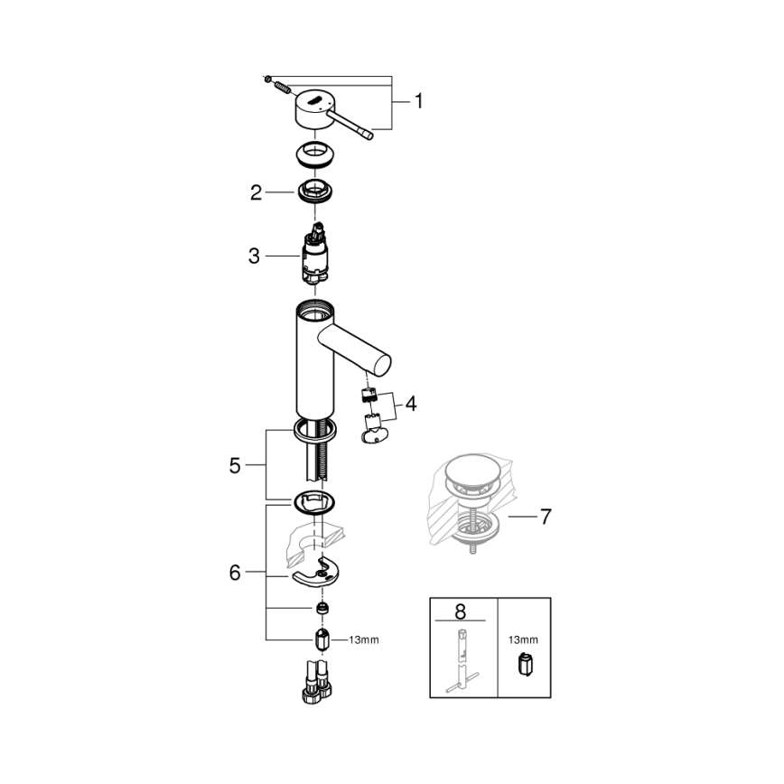 GROHE 34294001 - Grifo de lavabo ESSENCE DN 15 cromo brillante
