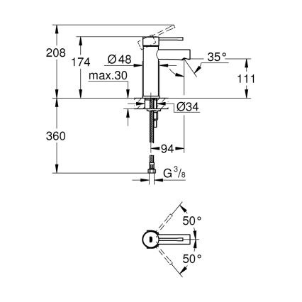 GROHE 34294001 - Grifo de lavabo ESSENCE DN 15 cromo brillante