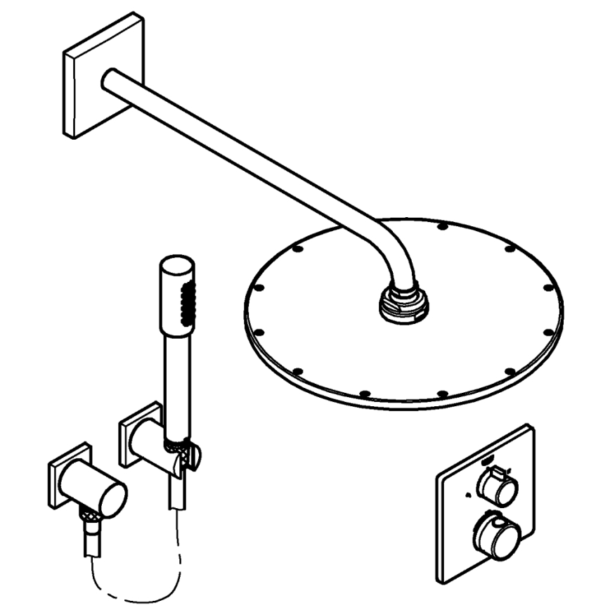 GROHE 34730000 - Set de ducha GROHTHERM RAINSHOWER COSMOPOLITAN 310 422 mm cromo