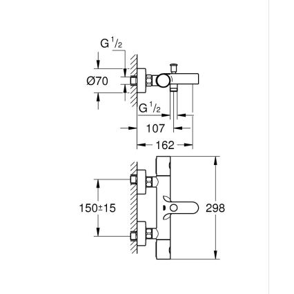 GROHE 34766000 - Grifo termostático para bañera GROHTHERM 800 COSMOPOLITAN DN 15 cromado