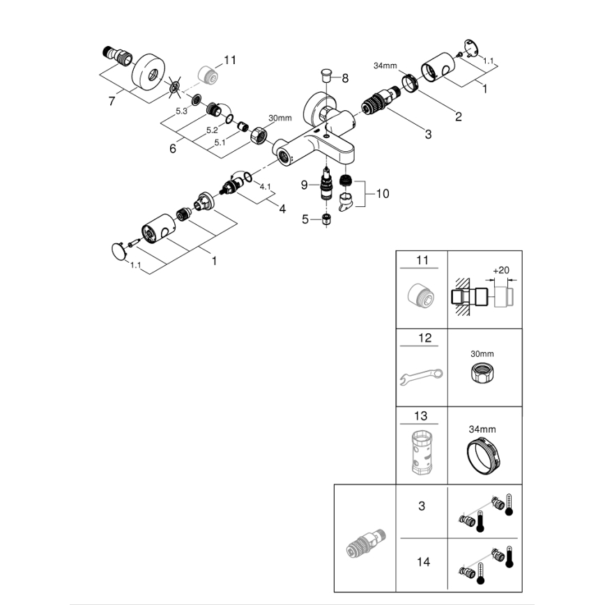GROHE 34774000 - Grifo termostático para bañera PRECISION GET DN 15, cromo brillante