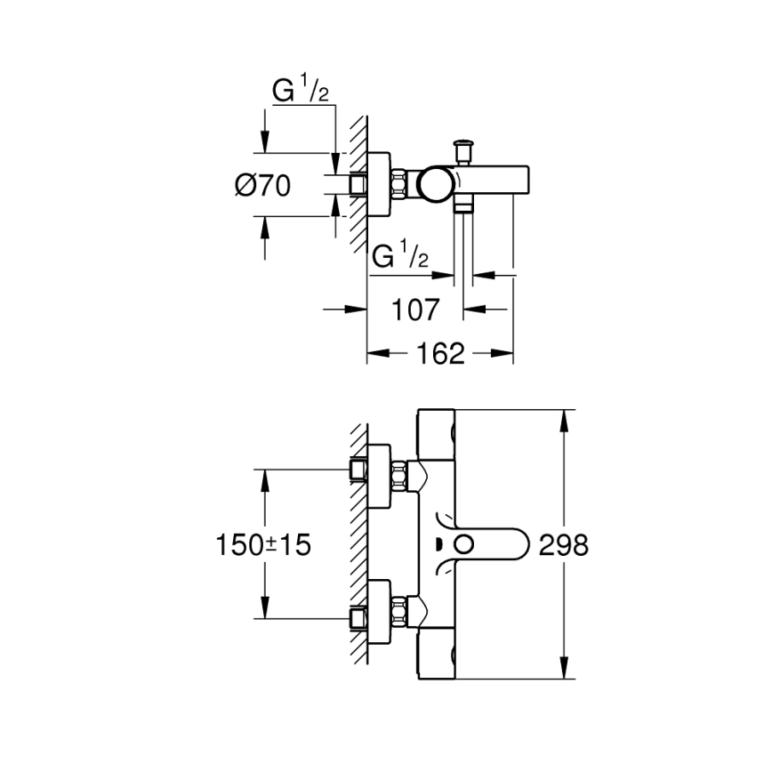 GROHE 34774000 - Grifo termostático para bañera PRECISION GET DN 15, cromo brillante
