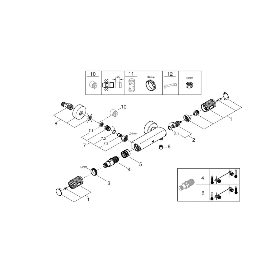 GROHE 34790000 - Grifo termostático de ducha PRECISION FEEL DN 15 cromo