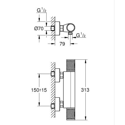 GROHE 34790000 - Grifo termostático de ducha PRECISION FEEL DN 15 cromo
