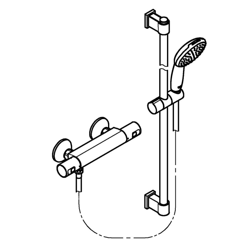 GROHE 34854001 - Mezclador termostático para ducha PRECISION START 900 mm cromado