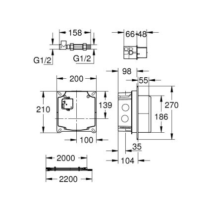GROHE 36264001 - Sistema empotrado ESSENSE E, acabado cromado brillante