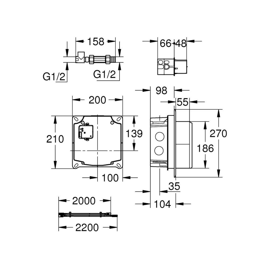 GROHE 36264001 - Sistema empotrado ESSENSE E, acabado cromado brillante