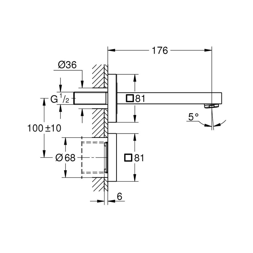 GROHE 36442000 - Grifo electrónico por infrarrojos EUROCUBE E, cromo pulido