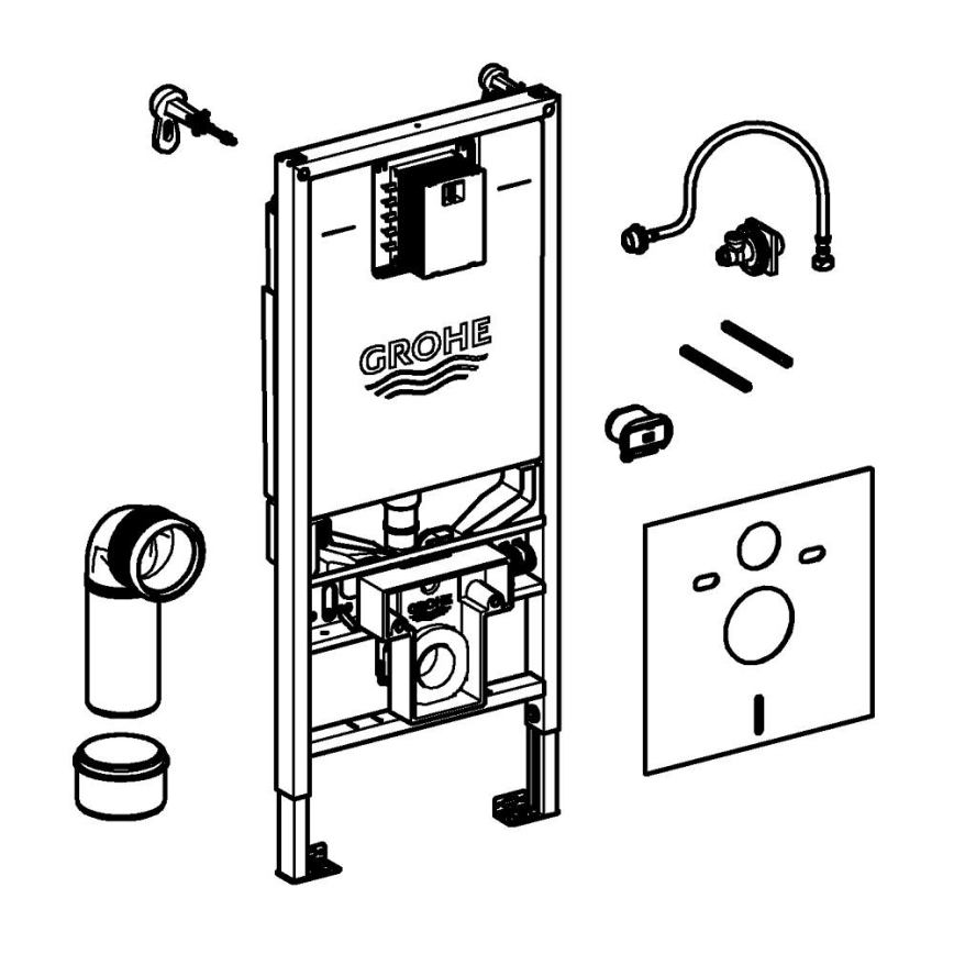 GROHE 36509SH0 - Inodoro con ducha Sensia Kit 4 en 1 RAPID SLX 1,13 m