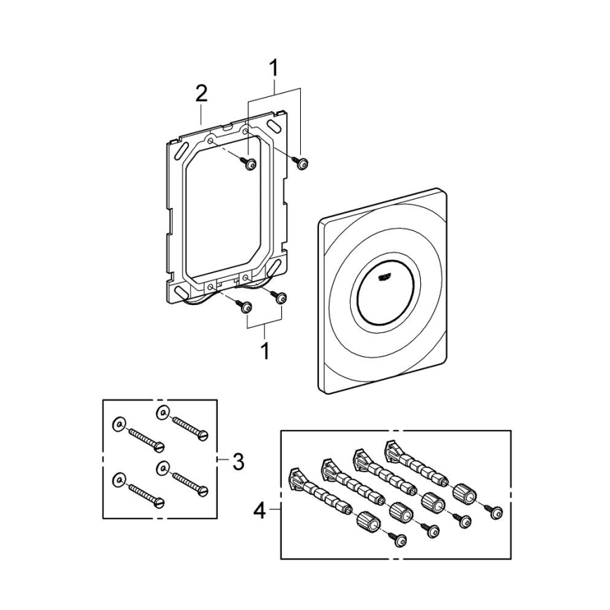 GROHE 37063000 - Botón de control SURF 156 × 197 mm cromado brillante
