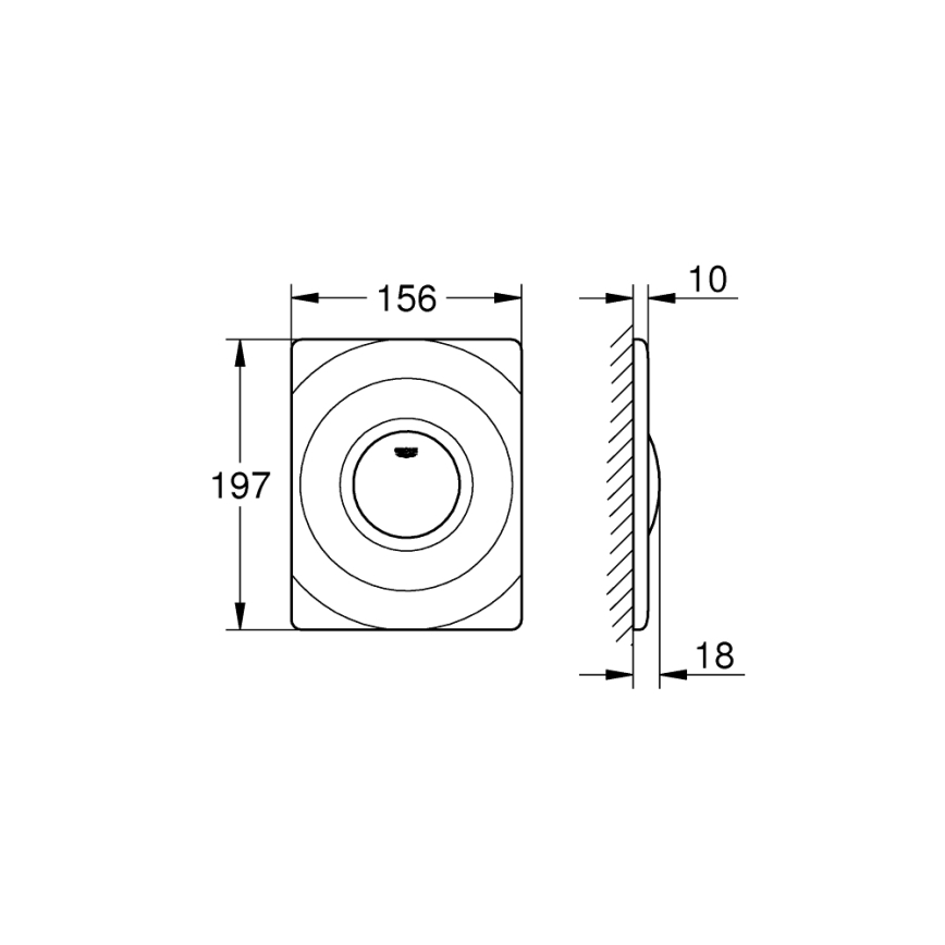 GROHE 37063000 - Botón de control SURF 156 × 197 mm cromado brillante