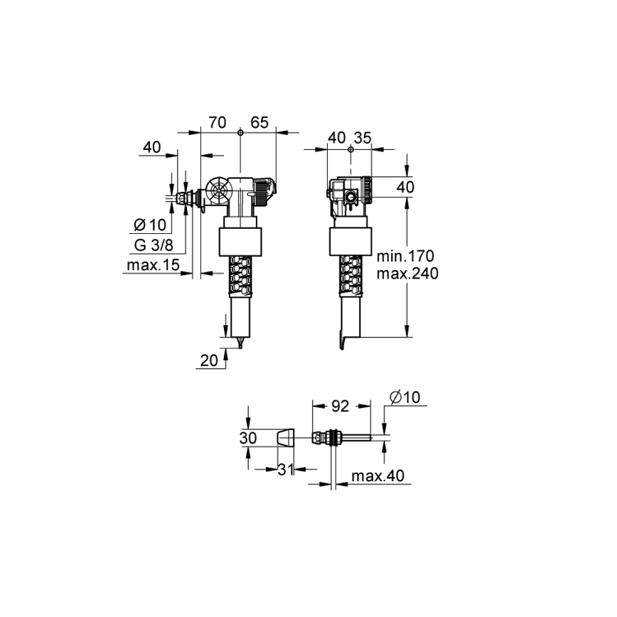 GROHE 37092000 - Válvula de llenado 38” cromada brillante
