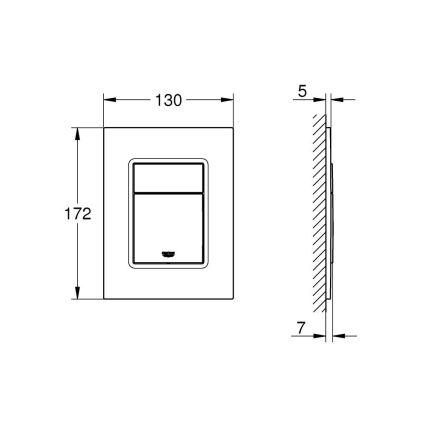 GROHE 37535DA0 - Placa de accionamiento SKATE COSMOPOLITAN S 130 × 172 mm acabado en bronce