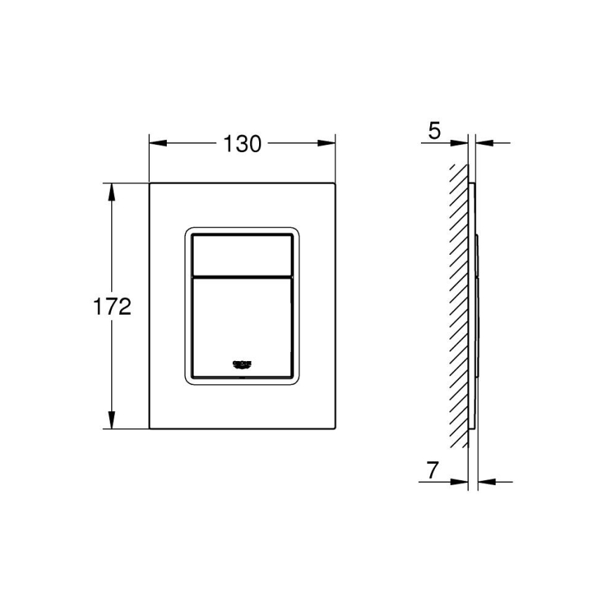 GROHE 37535DA0 - Placa de accionamiento SKATE COSMOPOLITAN S 130 × 172 mm acabado en bronce