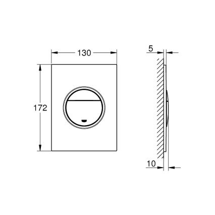GROHE 37601AL0 - Botón de descarga NOVA COSMOPOLITAN S 130 × 172 mm grafito