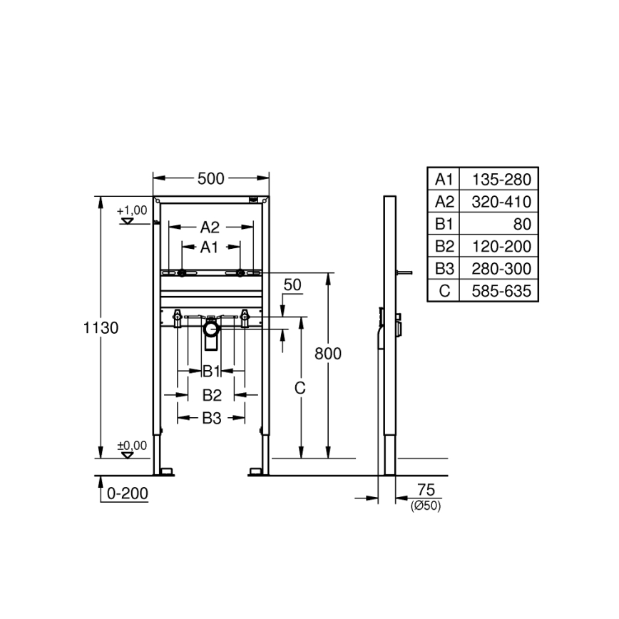 GROHE 38554001 - Módulo para lavabo RAPID SL