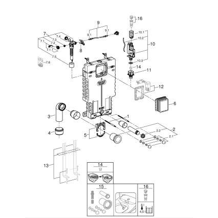 GROHE 38643001 - Módulo para inodoro UNISET 830 × 480 × 130 mm blanco