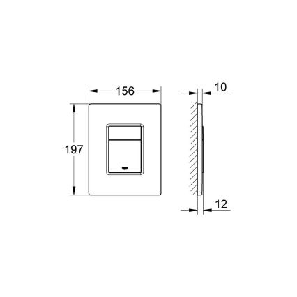 GROHE 38732SD0 - Placa de accionamiento SKATE COSMOPOLITAN 156 × 197 mm acero inoxidable